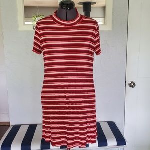 90s Vibe Striped Shirt Dress